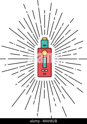 Sunray Burst Elektrische Zigarette persönliche Vaporizer Vektorgrafiken Stock Vektor