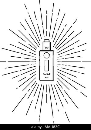 Sunray Burst Elektrische Zigarette persönliche Vaporizer Vektorgrafiken Stock Vektor