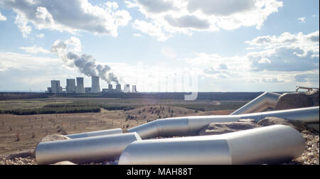 Kohle-Verbrennung Kraftwerk Stockfoto