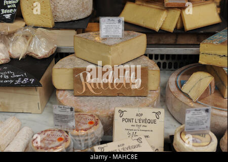 Verschiedene Käsesorten Borough Market in London, England Stockfoto