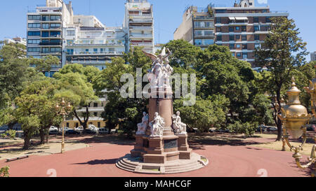 "Hommage von der Französischen Gemeinschaft in die argentinische Nation", Denkmal im Plaza Francia, Recoleta, Buenos Aires, Argentinien Stockfoto