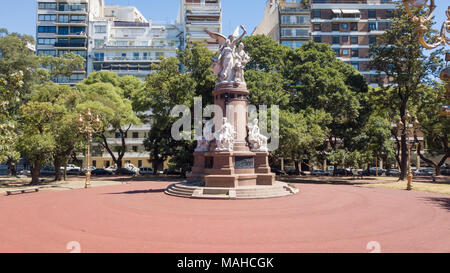 "Hommage von der Französischen Gemeinschaft in die argentinische Nation", Denkmal im Plaza Francia, Recoleta, Buenos Aires, Argentinien Stockfoto