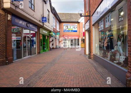 Ein leeres Einkaufszentrum. Hereford Großbritannien März 2018 Stockfoto