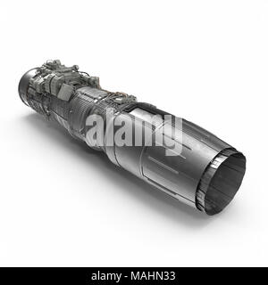 Turbofan Engine auf Weiß. 3D-Illustration, Freistellungspfad Stockfoto