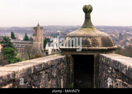 Blick rund um die Burg Stirling, Stirling gelegen, ist eine der größten und bedeutendsten Burgen in Schottland, historisch und architektonisch. Stockfoto