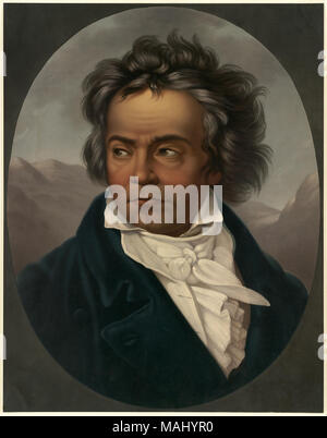 Dateiname: 07 11 000962 Titel: Ludwig van Beethoven Creator/Contributor: L. Prang & Co (Publisher) Datum der Ausgabe: 1861-1897 (ca.), physische Beschreibung Hinweis: Genre: Chromolithographs; Portrait druckt Ort: Boston Public Library, auf 2011-08-05: Kamera: Sinar AG Sinarback 54 FW, Sinar m Stockfoto