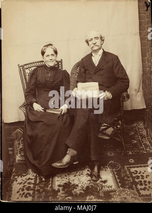 Titel: 'Onkel Jeff und Tante Sue'. Jefferson K. Clark und Mary Susan Glasgow Clark. . Ca. 1890. Anita Glasgow Stockfoto