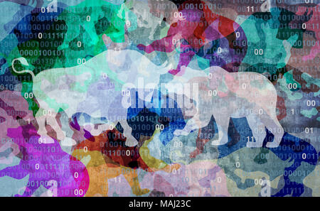 Börse abstrakt Hintergrund in einer 3D-Darstellung mit einem grunge Textur. Stockfoto