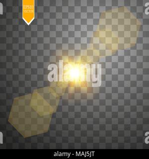 Vektor transparent Sonnenlicht Spezialoptik Flare Lichteffekt. Stock Vektor