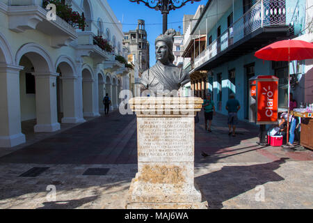 Skulptur von Don Bartolomé Doppelpunkt oder Bartholomäus Columbus, Santo Domingo, Domnican Republik Stockfoto