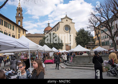 Piazza Santo Spirito Florenz Italien Stockfoto