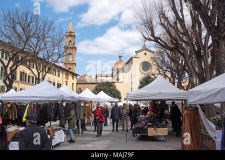 Piazza Santo Spirito Florenz Italien. Stockfoto