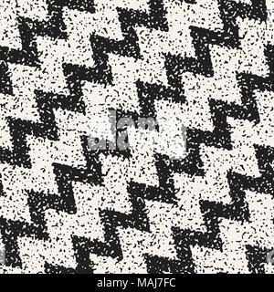 Zusammenfassung laut Texturierte geometrische Formen Hintergrund. Vektor nahtlose Vintage grungy Muster. Stock Vektor