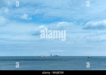 Marine petroleum Plattform, bohrinsel Bohrinsel im Meer, eine Bohrinsel im Meer, Offshore Oil Wells Stockfoto
