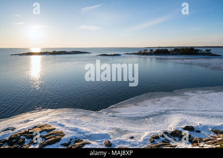 Abend an Porkkalanniemi, Kirkkonummi, Finnland Stockfoto