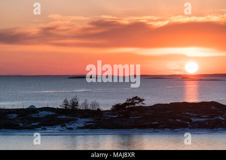 Abend an Porkkalanniemi, Kirkkonummi, Finnland Stockfoto