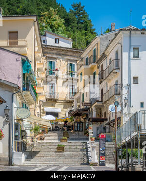 Malerische Anblick in Caramanico Terme, Gemeinde in der Provinz Pescara in den Abruzzen in Italien. Stockfoto