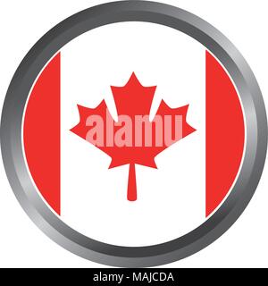 Flagge von Kanada button Vektor illustration Design Stock Vektor