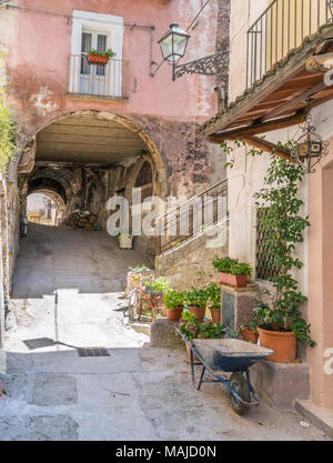 Malerische Anblick in Pacentro, Provinz L'Aquila, Abruzzen, Italien. Stockfoto