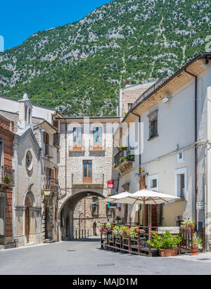 Malerische Anblick in Pacentro, Provinz L'Aquila, Abruzzen, Italien. Stockfoto