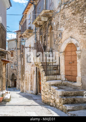 Malerische Anblick in Pacentro, Provinz L'Aquila, Abruzzen, Italien. Stockfoto