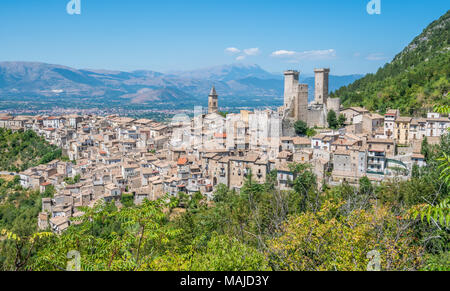 Malerische Anblick in Pacentro, Provinz L'Aquila, Abruzzen, Italien. Stockfoto