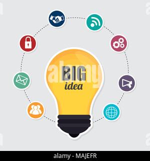 Große Idee, Kreativität und Intelligenz theme Design, Vektor, Abbildung Stock Vektor