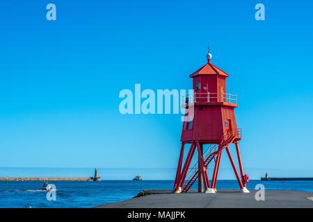 Herde Groyne Leuchtturm in South Shields Stockfoto