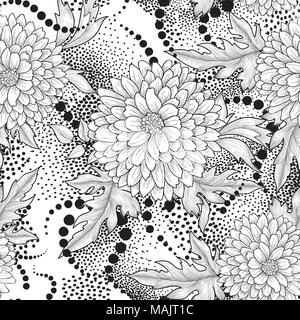 Florale nahtlose Muster. Abstrakte Ornamente Blumen. Gedeihen Blätter Hintergrund Stock Vektor