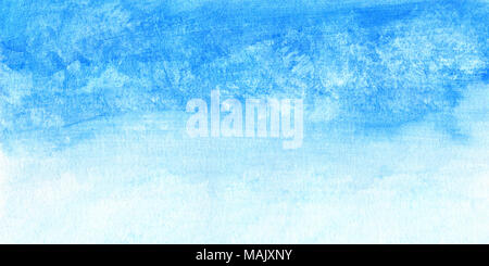 Hand gemalte Aquarell Himmel und Wolken, abstrakte Aquarell Hintergrund, gescannte Abbildung Stockfoto