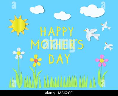Glücklich Muttertag Grußkarte. Stock Vektor