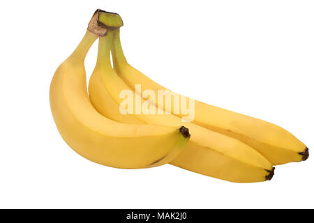 Bild von drei reife Banane auf weißem Hintergrund Stockfoto
