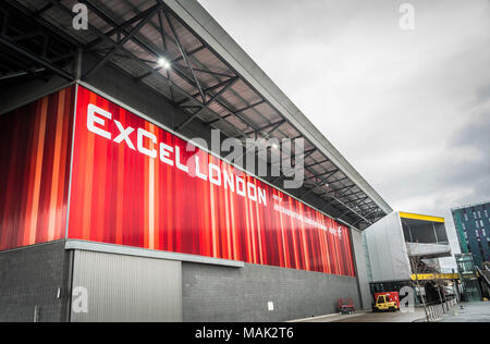 Excel London, Royal Victoria Dock, Western Gateway, London, E16, England, Großbritannien Stockfoto