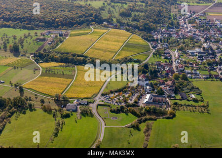 Luftaufnahme, Saarland Spielbanken GmbH Casino Schlossberg, Renaissance Schloss an der oberen Mosel, Casino Schlossberg, Nennig, Perl, Saarland, Deutschland, E Stockfoto