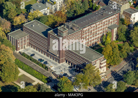 Luftaufnahme, die Stadtverwaltung, Rathaus Oberhausen, Oberhausen, Ruhrgebiet, Nordrhein-Westfalen, Deutschland, Europa, Vögel-Augen-blick, Luftaufnahme, Stockfoto