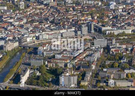 Luftaufnahme, Saarbrücken in der Mitte der Hohenzollernstrasse, Saarbrücken, Saarland, Deutschland, Europa, Vögel-Augen-blick, Luftbilder, Luftaufnahmen Stockfoto