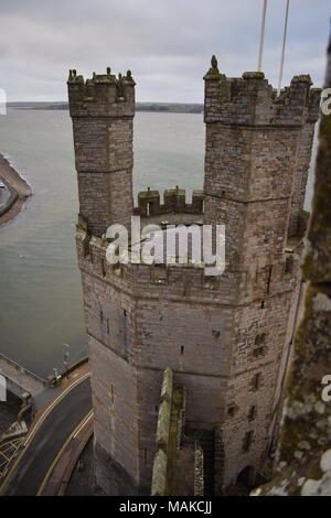 Caernafon Castle's Eagle Tower Stockfoto