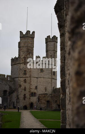 Caernafon Castle's Eagle Tower Stockfoto