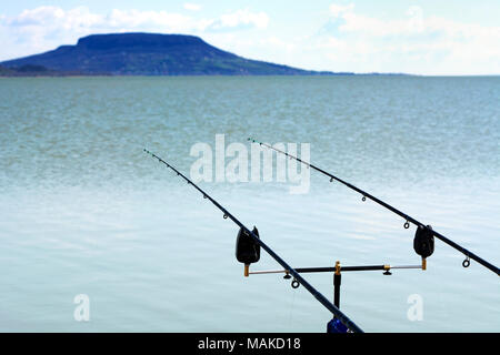 Angeln am Plattensee, Ungarn Stockfoto