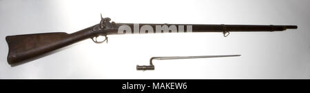 Modell 1855 percussion Rifle - muskete mit Modell 1855 Bajonett im Zusammenhang mit der Erfassung von Camp Jackson. Titel: Modell 1855 Modell 1855 Rifle-Musket Percussion mit Bajonett. 1860. Springfield Armory Stockfoto