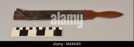 Holz- Reinigen, Gerät mit der angewandten Samt, zu Staub unter Zeichenfolgen der Zither. Teil einer Reihe mit Zither, Fall, und Reinigen, Gerät, von Franz Schwarzer Zither Unternehmen von Washington, MO 1893 gemacht. Titel: Reinigung Gerät. 1893. Franz Schwarzer Zither Co. Stockfoto