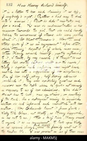 Beschreibt ein Gespräch mit Sally Edwards über Jesse's Haney Vorschlag zu ihr. Titel: Thomas Butler Gunn Tagebücher: Band 13, Seite 145, 10. August 1860. 10. August 1860. Gunn, Thomas Butler, 1826-1903 Stockfoto