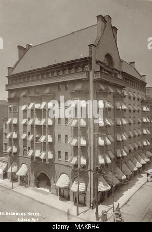 Titel: St. Nikolaus Hotel. 407 North Eighth Street. (Auch die Victoria Building genannt. Von Louis Sullivan) ausgelegt. . 1905. Emil Boehl Stockfoto