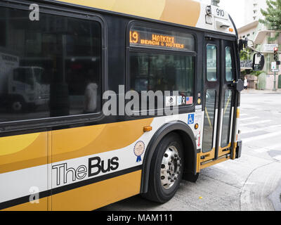 Honolulu, Hawaii, USA. 19 Dez, 2017. Um Honolulu durch öffentliche Verkehrsmittel Bus. TheBus ist der öffentliche Transport Service von Oahu von Oahu Transit Services Inc. Credit verwaltet: bayne Stanley/ZUMA Draht/Alamy leben Nachrichten Stockfoto