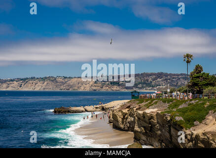 Blick auf La Jolla Cove, San Diego, CA. Stockfoto