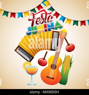 Festa junina Sommer Parteien Stock Vektor