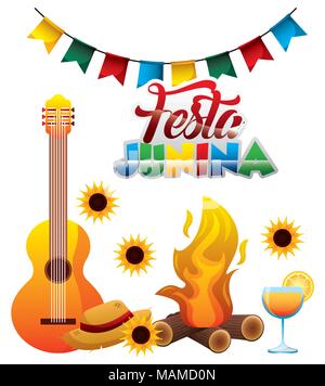 Festa junina Sommer Parteien Stock Vektor