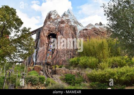 Expedition Everest Fahrt im Disney World Animal Kingdom Stockfoto