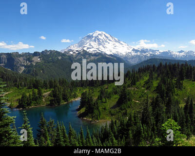 Eunice See bei Mt Rainier NP in WA Stockfoto