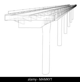 Brücke Skizze. 3D-Darstellung Stockfoto